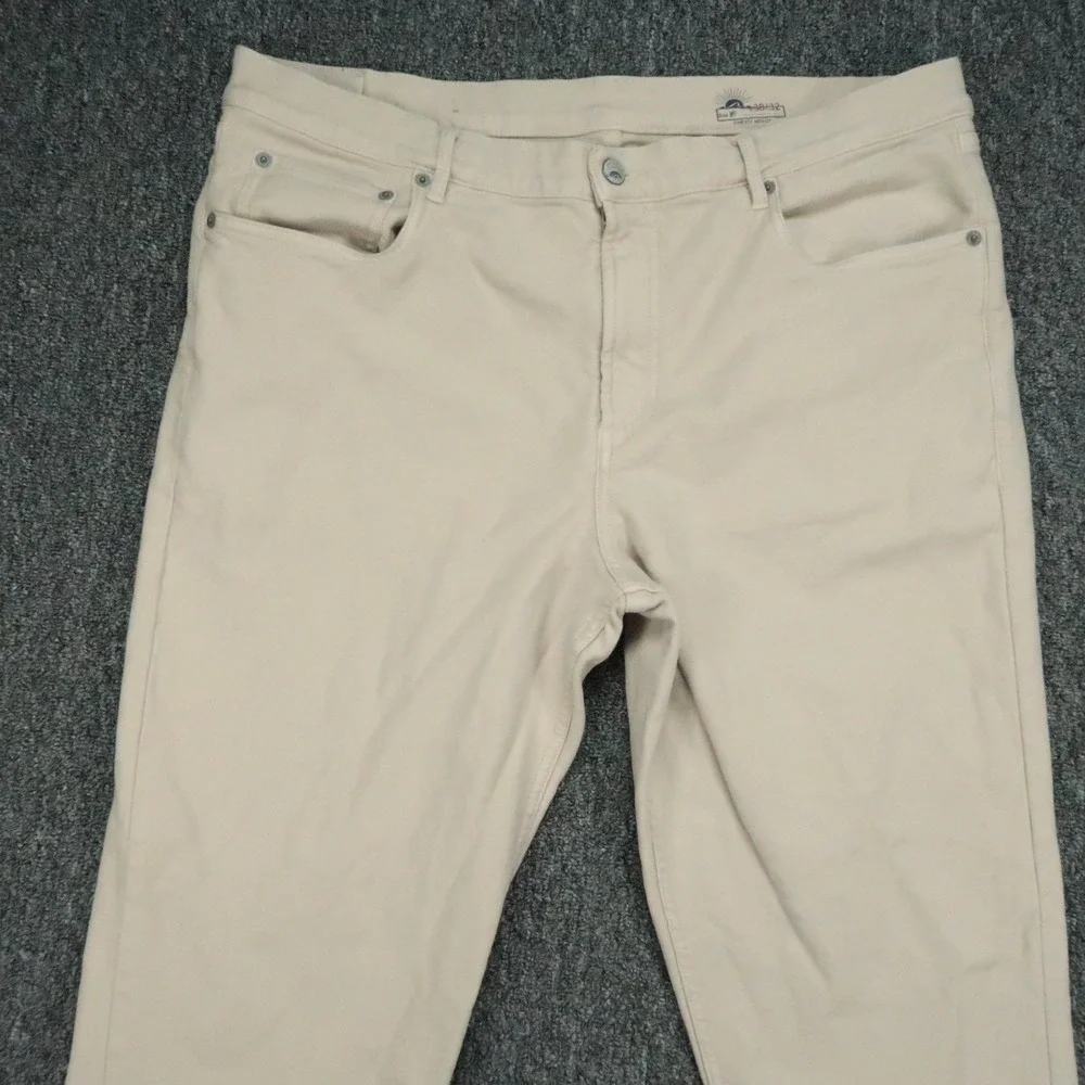 Faherty Pants Mens 38x32 Stone Tan Stretch Terry 5 Pocket Straight